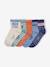 Pack of 5 Pairs of 'Bees' Socks for Boys grey blue - vertbaudet enfant 