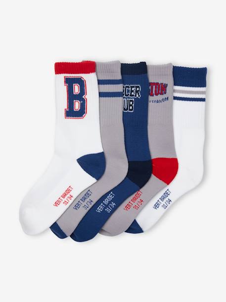 Pack of 5 Pairs of Sports Socks for Boys white - vertbaudet enfant 