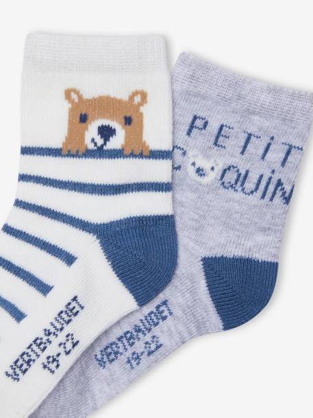 Pack of 2 Pairs of 'Rascal' Socks for Babies marl grey - vertbaudet enfant 