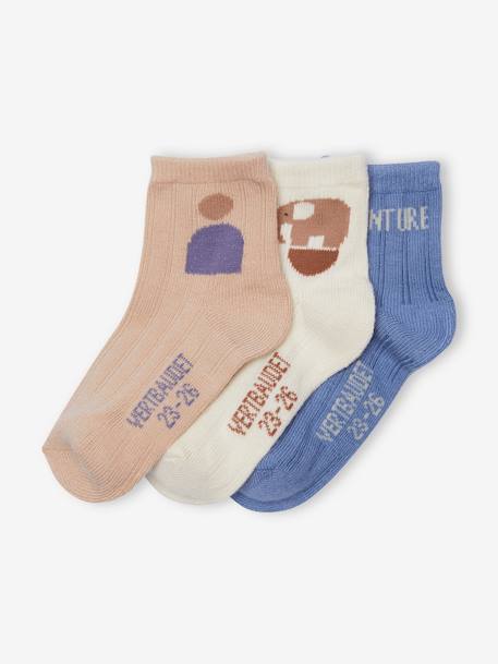 Pack of 3 Pairs of 'Adventure' Socks for Babies beige - vertbaudet enfant 