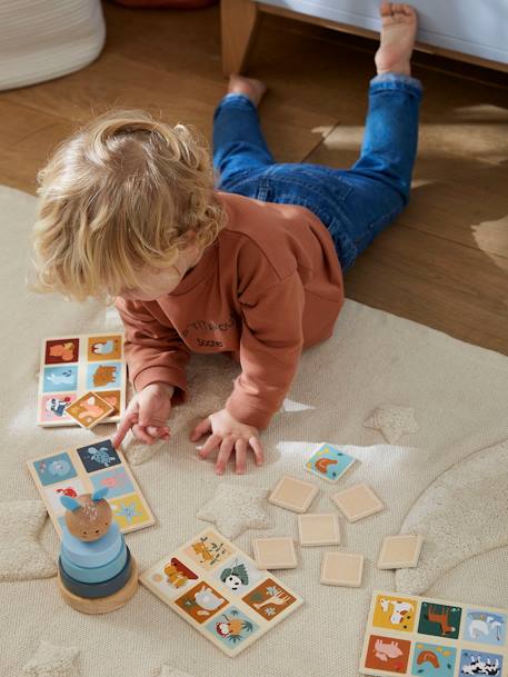 Animals Lotto in FSC® Wood BEIGE LIGHT SOLID WITH DESIGN - vertbaudet enfant 