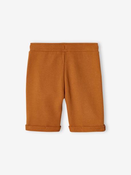 Bermuda garçon en molleton bleu chambray+kaki+marine grisé+noix de pécan - vertbaudet enfant 