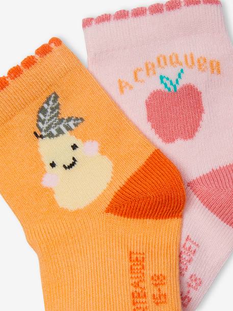 Pack of 3 Pairs of 'Fruit' Socks for Babies apricot - vertbaudet enfant 
