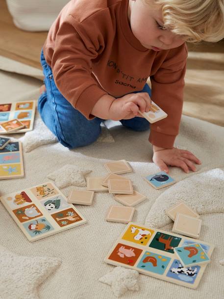 Animals Lotto in FSC® Wood BEIGE LIGHT SOLID WITH DESIGN - vertbaudet enfant 