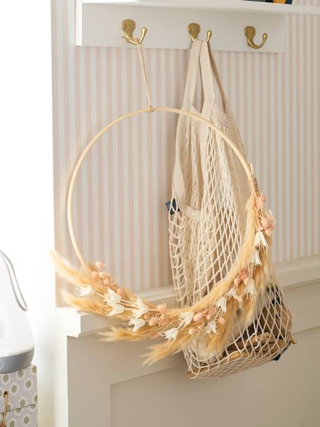 Dry Flower Wreath PINK LIGHT SOLID WITH DESIGN - vertbaudet enfant 