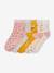 Pack of 5 Pairs of Floral Socks for Girls old rose - vertbaudet enfant 