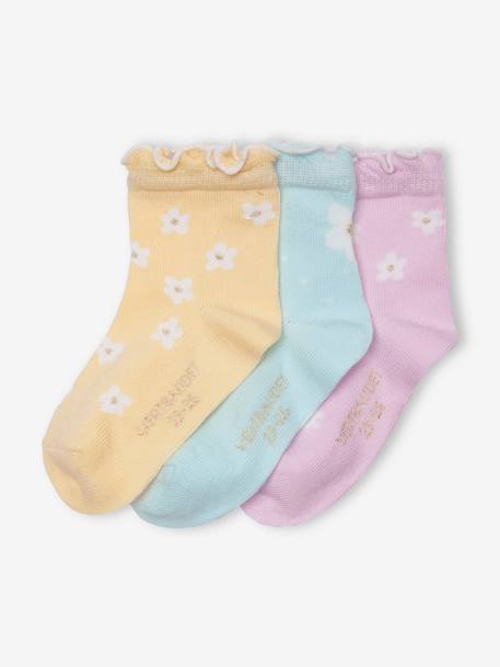 Pack of 3 Pairs of 'Daisy' Socks for Baby Girls pale yellow - vertbaudet enfant 