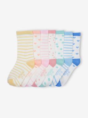 -Pack of 7 Pairs of Weekday Socks for Girls