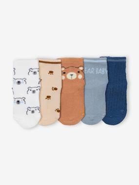 -Pack of 5 Pairs of "Bear Cub" Socks for Babies