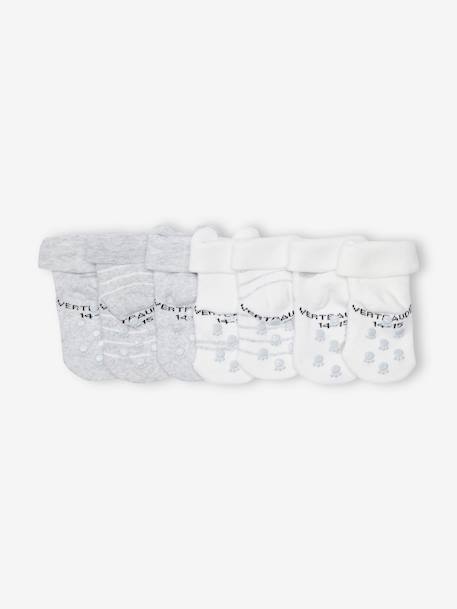 Pack of 7 Pairs of 'Clouds & Bears' Socks for Babies marl grey - vertbaudet enfant 