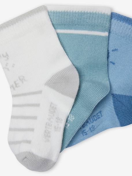 Pack of 3 Pairs of 'Sunny' Socks for Babies azure - vertbaudet enfant 