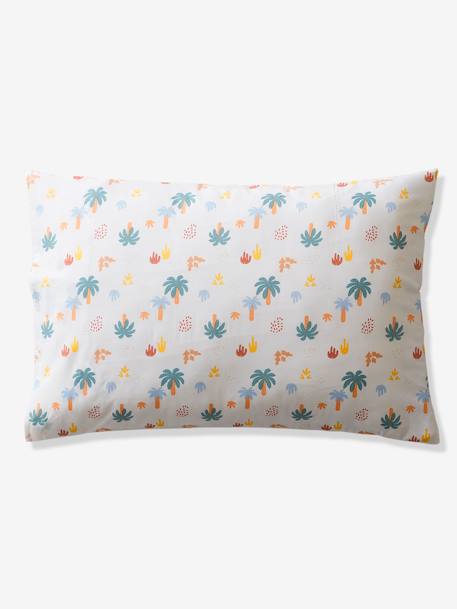 Parure housse de couette enfant et taie d'oreiller JURASSIC CAMP blanc imprimé - vertbaudet enfant 