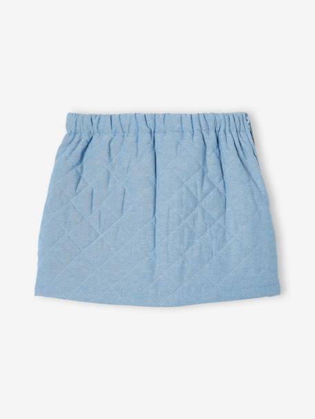 Quilted Denim Skirt, Floral Print Pockets, for Girls double stone - vertbaudet enfant 
