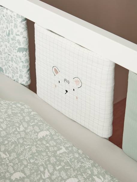 Cot/Playpen Bumper, In the Woods old rose+sage green - vertbaudet enfant 