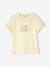Short Sleeve Striped T-Shirt with Ruffles for Girls ecru - vertbaudet enfant 