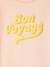 Short Sleeve T-Shirt with Message in Puff Ink & Ruffles, for Girls pale pink - vertbaudet enfant 