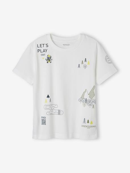 Tee-shirt motif jeu de piste garçon blanc - vertbaudet enfant 