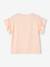 T-shirt à message en encre gonflante fille manches courtes volantées rose pâle - vertbaudet enfant 