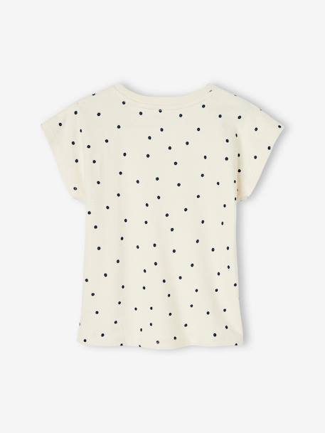 Dotted 'Amour' T-Shirt for Girls ecru - vertbaudet enfant 