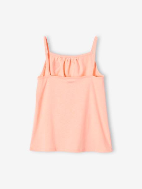 Pack of 3 Basics Tops with Thin Straps, for Girls peach+raspberry pink - vertbaudet enfant 