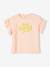 Short Sleeve T-Shirt with Message in Puff Ink & Ruffles, for Girls pale pink - vertbaudet enfant 