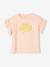T-shirt à message en encre gonflante fille manches courtes volantées rose pâle - vertbaudet enfant 