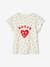 Dotted 'Amour' T-Shirt for Girls ecru - vertbaudet enfant 