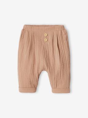 Pantalon coupe sarouel en gaze de coton  - vertbaudet enfant