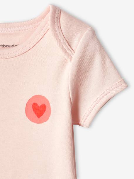 Pack of 3 'Heart' Bodysuits with Cutaway Shoulders for Babies ecru - vertbaudet enfant 