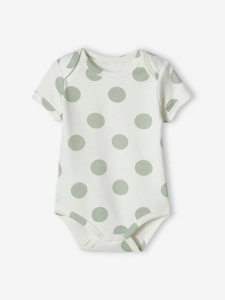 Pack of 5 Short Sleeve 'sunshine' Bodysuits for Babies aqua green - vertbaudet enfant 