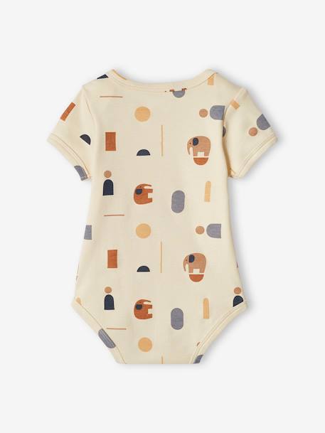 Pack of 5 Short Sleeve 'Elephant' Bodysuits for Babies ecru - vertbaudet enfant 