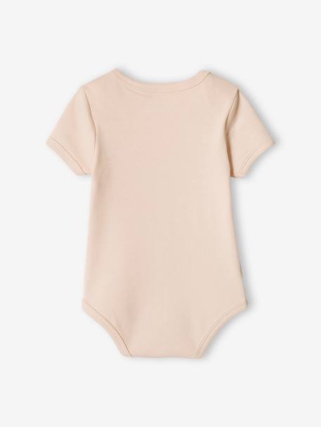 Pack of 3 Short Sleeve 'Fox' Bodysuits for Babies rose beige - vertbaudet enfant 