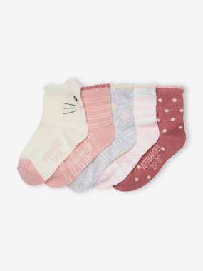Pack of 5 Pairs of Fancy Socks for Baby Girls  - vertbaudet enfant