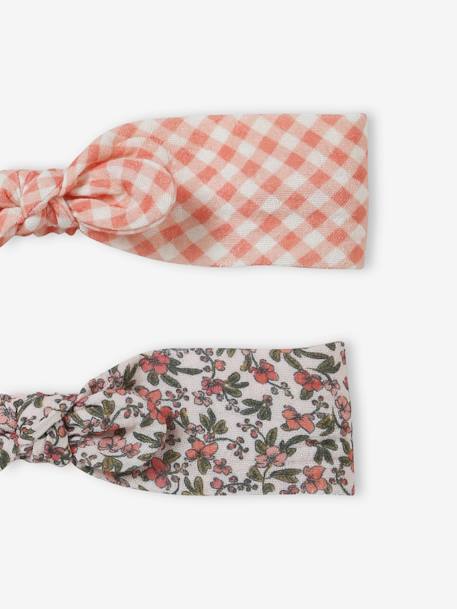 Pack of 2 Headbands with Prints for Girls nude pink+rose - vertbaudet enfant 