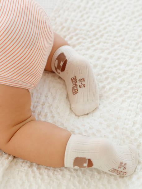 Lot de 3 paires de chaussettes 'aventures' bébé beige - vertbaudet enfant 
