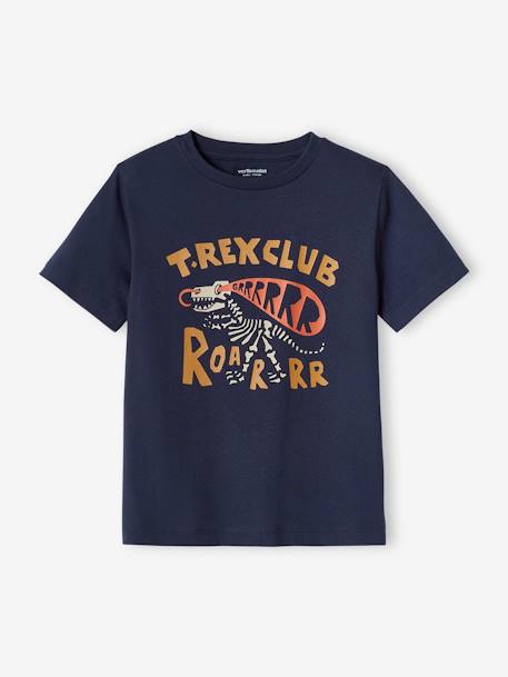T-shirt dinosaure garçon beige+bleu nuit - vertbaudet enfant 