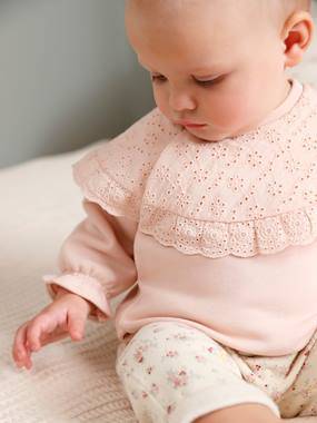 -Jacket with Broderie Anglaise Collar for Babies