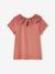 T-shirt à collerette en broderie anglaise fille écru+vieux rose - vertbaudet enfant 