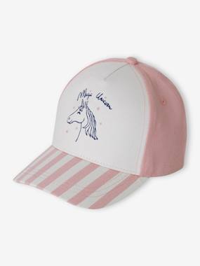 Unicorn Cap with Striped Peak for Girls  - vertbaudet enfant