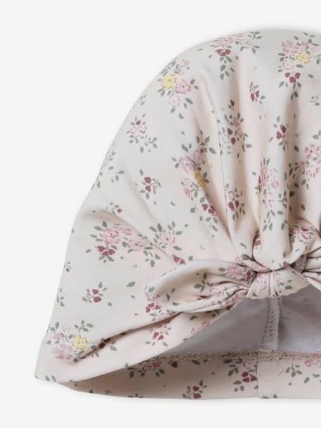 Turban-Like Beanie in Printed Knit for Baby Girls rose beige - vertbaudet enfant 