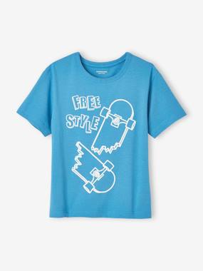 -T-Shirt with Maxi Motif with Puff Ink Details for Boys