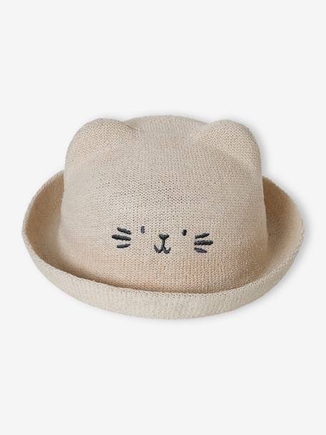 Cat-Shaped Hat for Baby Girls sandy beige - vertbaudet enfant 