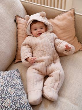 Pramsuit in Cotton Gauze, with Offset Opening, for Babies  - vertbaudet enfant