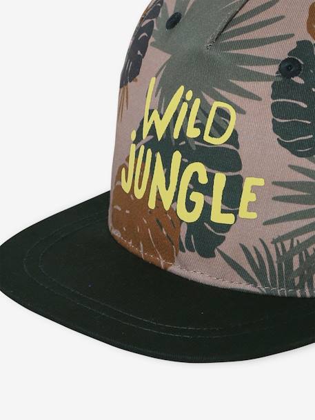 Cap with 'Wild Jungle' Print for Boys fir green - vertbaudet enfant 