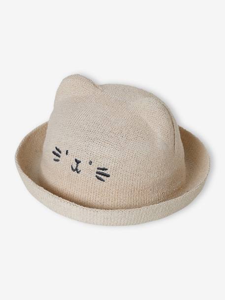 Cat-Shaped Hat for Baby Girls sandy beige - vertbaudet enfant 