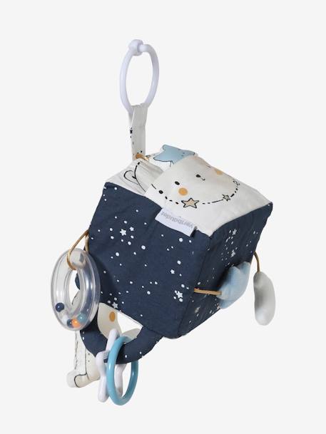 Hanging Activity Cube, Celestial Theme BLUE DARK SOLID WITH DESIGN - vertbaudet enfant 