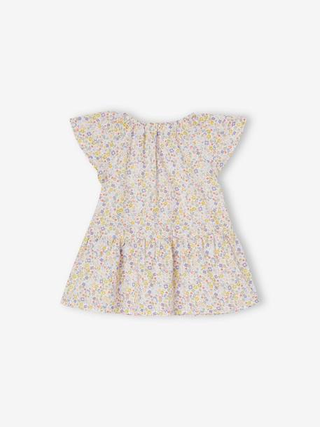 Floral Dress with Butterfly Sleeves for Babies ecru+printed white - vertbaudet enfant 