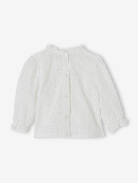 Blouse in Broderie Anglaise for Babies pale pink+white - vertbaudet enfant 