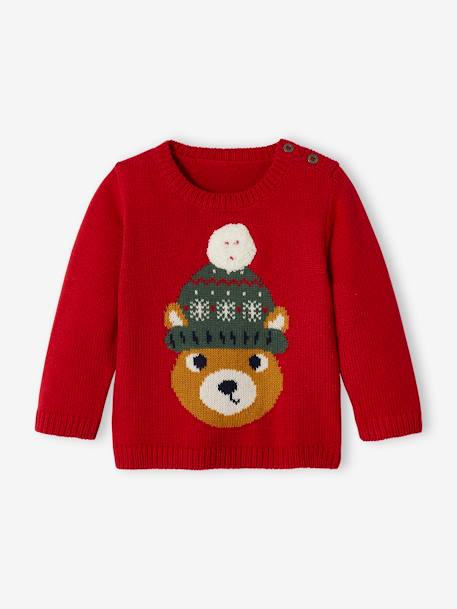 Pull de Noël bébé motif ours rouge - vertbaudet enfant 