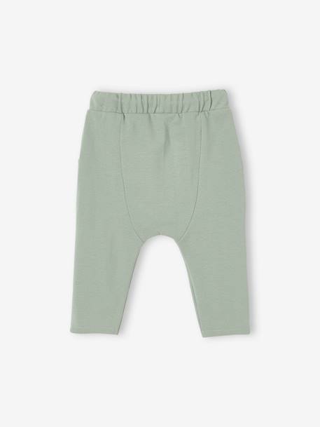Piqué Knit Trousers for Babies aqua green+ochre - vertbaudet enfant 